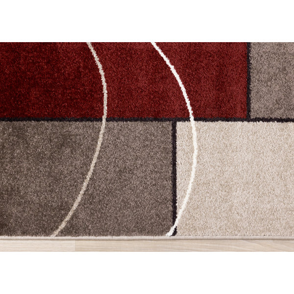 Red Barrel Studio® Monterrey Performance Brown/Red Rug & Reviews Wayfair